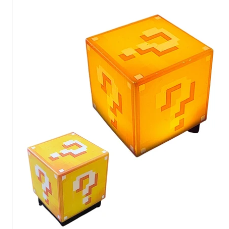 Mario Question Block Lamp | Magnetically Mountable, USB Rechargeable LED Cube Lamp (7 cm)