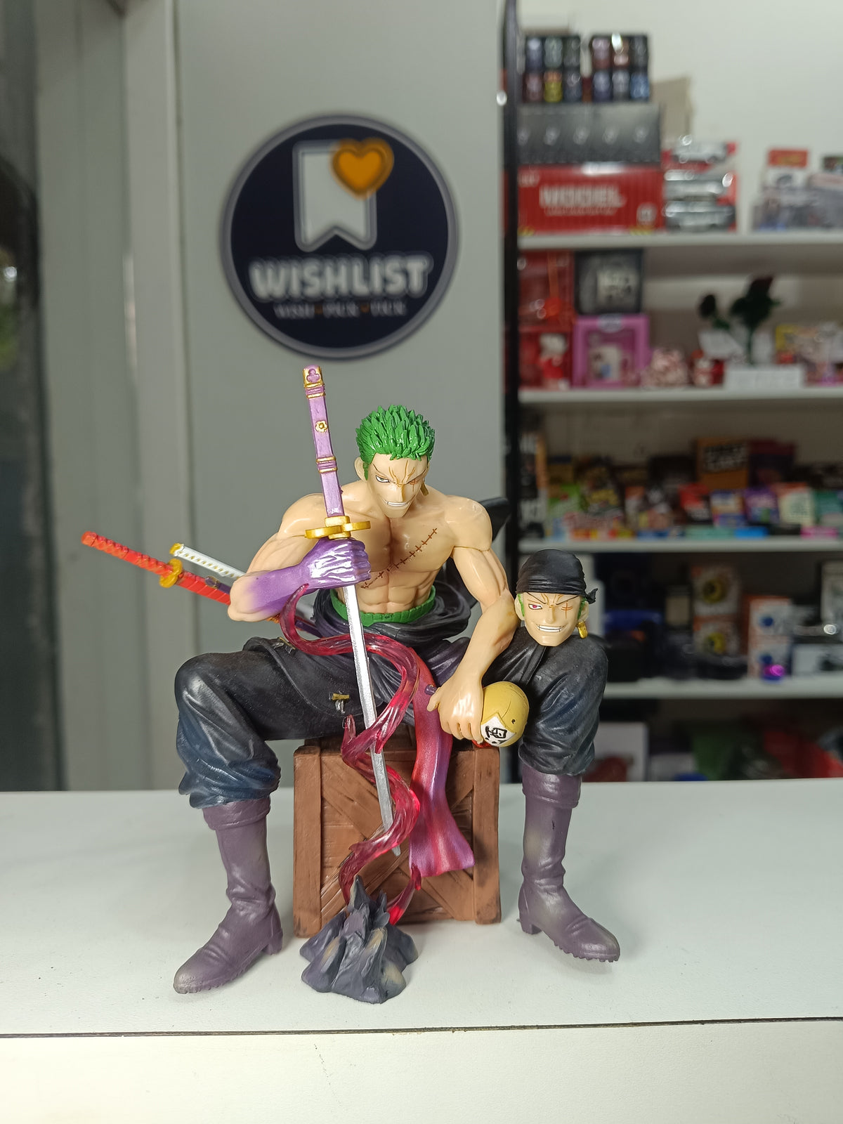 One Piece Roronoa Zoro Sitting Figure With extra head