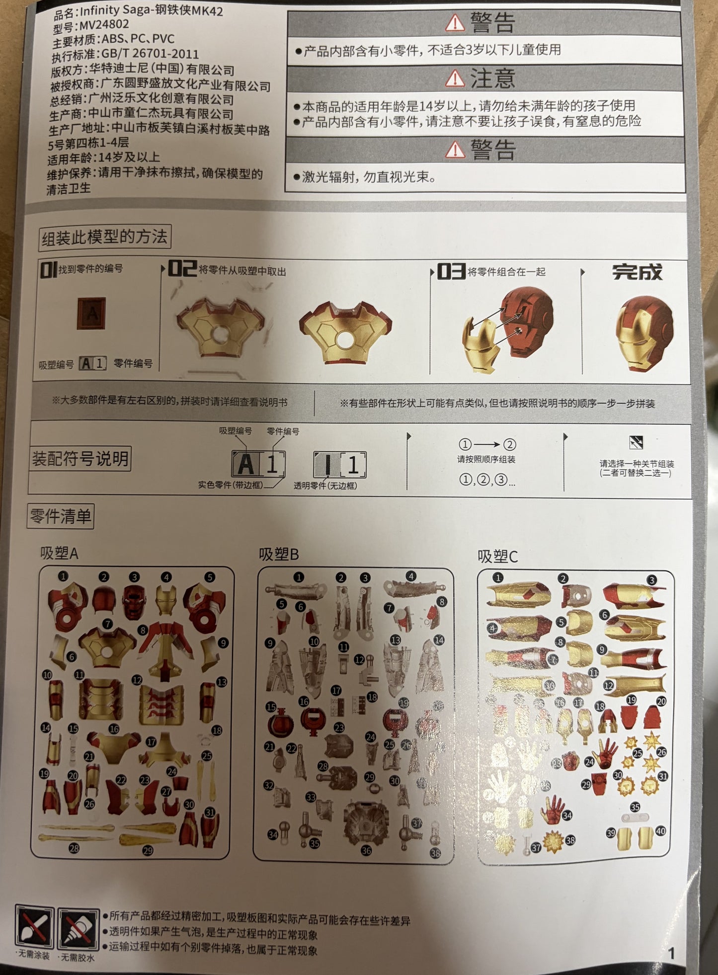 FONDJOY Iron Man Mark XLII Model(DIY) Kit