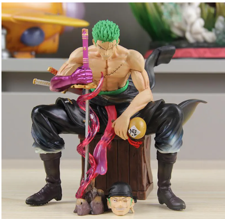 One Piece Roronoa Zoro Sitting Figure With extra head