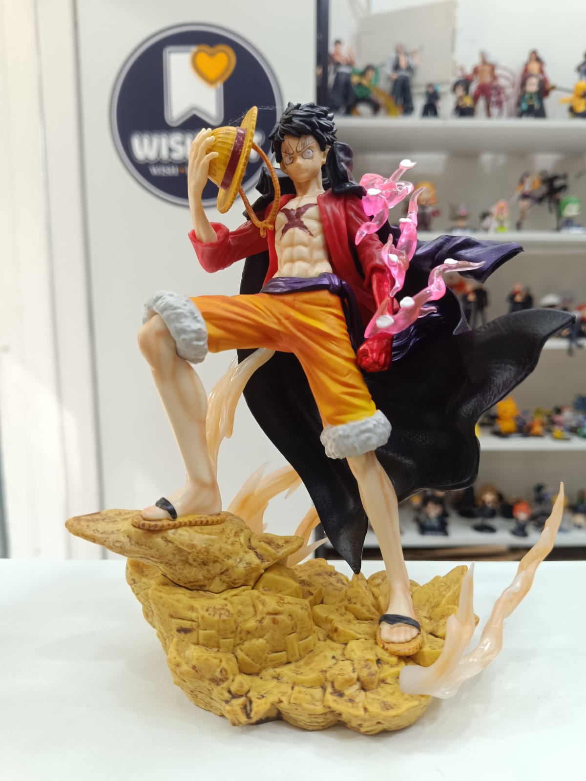 One Piece Monkey D. Luffy Battle Pose Statue with Cape