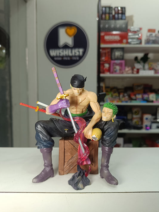 One Piece Roronoa Zoro Sitting Figure With extra head