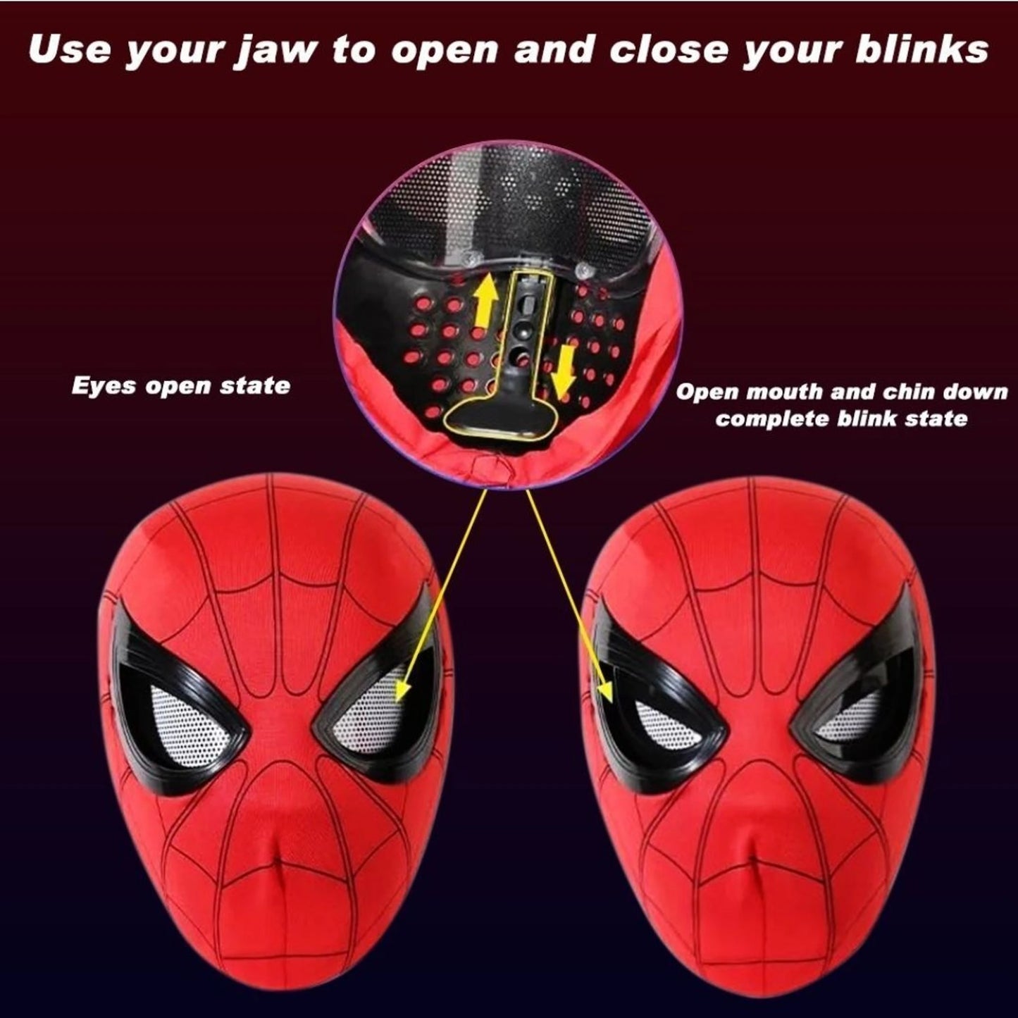 Spider Man mask with Led light and blinking eyes